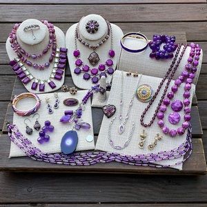 Vintage and Mod Lot of Purple Tone Jewelry